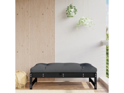 Reposapiés de jardín 120x80 cm Pino macizo Negro Wsd27828 Lovely Home
