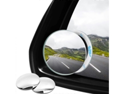 Rebe-2 Espejos De Punto Ciego Para Coches - Impermeables, Rotación 360°, Convexos, Universal Para Automóviles