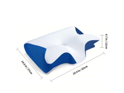 Almohada Cervical De Espuma Viscoelástica Con Contorno Ergonómico, Ortopédica Para El Dolor De Cuello, Azul Gertiz