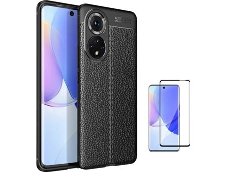 Funda + Protector de Pantalla Huawei Nova 9 Rugged Leather Negro