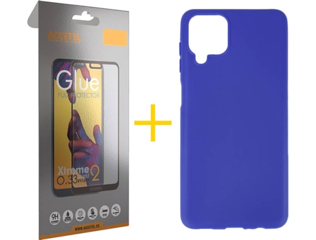 Kit Funda + Protector de Pantalla Samsung Galaxy M12 ACCETEL Full (Azul)