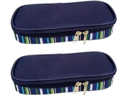 Estuche De Viaje Refrigerado Para Insulina (2 Unidades), Bolsa Organizadora De Medicamentos Para Diabéticos, Impermeable Y Con Forro Aislante (azul Marino)