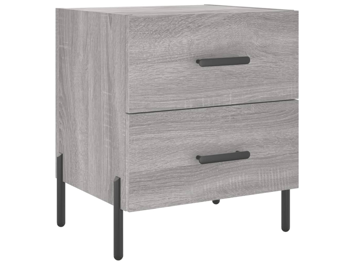 Mesita de noche gris MAISON EXCLUSIVE Derivados de madera Sonoma 40x35x47,5 cm