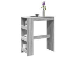 Mesa Alta Bar | Mesa De Café Con Estantes Madera Gris Sonoma 90x47,5x103,5 Cm
