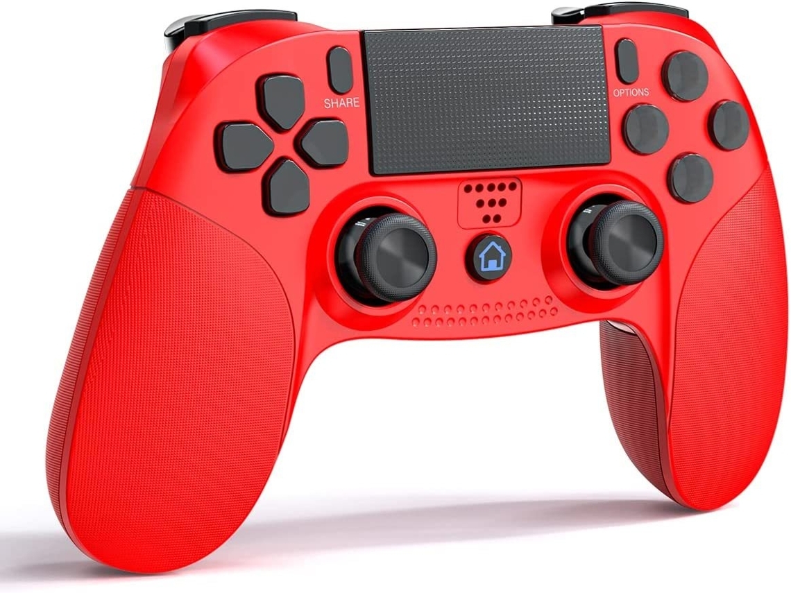 Controlador Ps4 Controlador de juego inalámbrico con giroscopio de 6 ejes HD Indicador LED de vibración dual Mando a distancia para Ps4/Pro/Slim Rojo YIZHOOD
