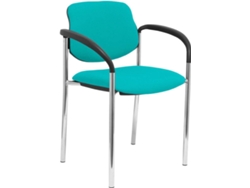 Silla de Confidente PIQUERAS Y CRESPO Villalgordo Verde Marino y Chasis Cromo (Brazos)