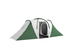 Tienda de campaña familiar para 4-6 personas con 2 habitaciones, impermeable 3000 mm, con bolsa de transporte, 555x225x190 cm, gris y verde, PMM CAPITALI