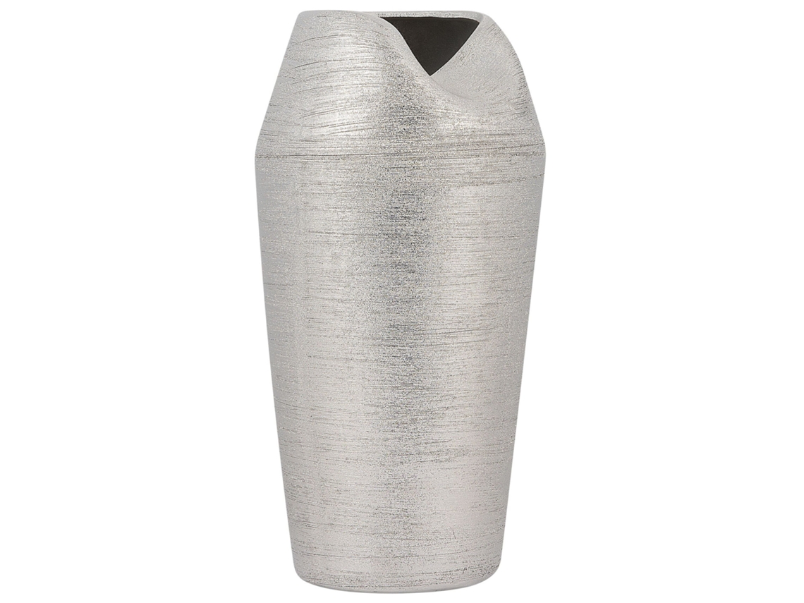 Jarra Decorativa Apamea Grés 33 Cm Prateado