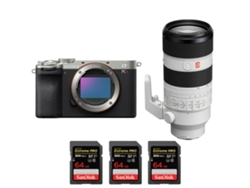 Sony A7cr Plateado + Fe 70-200mm F/2.8 Gm Oss Ii + 3 Sandisk 64gb Uhs-ii 300mb/s - Cámara Fotográfica Híbrida + Ebook Pricedirect