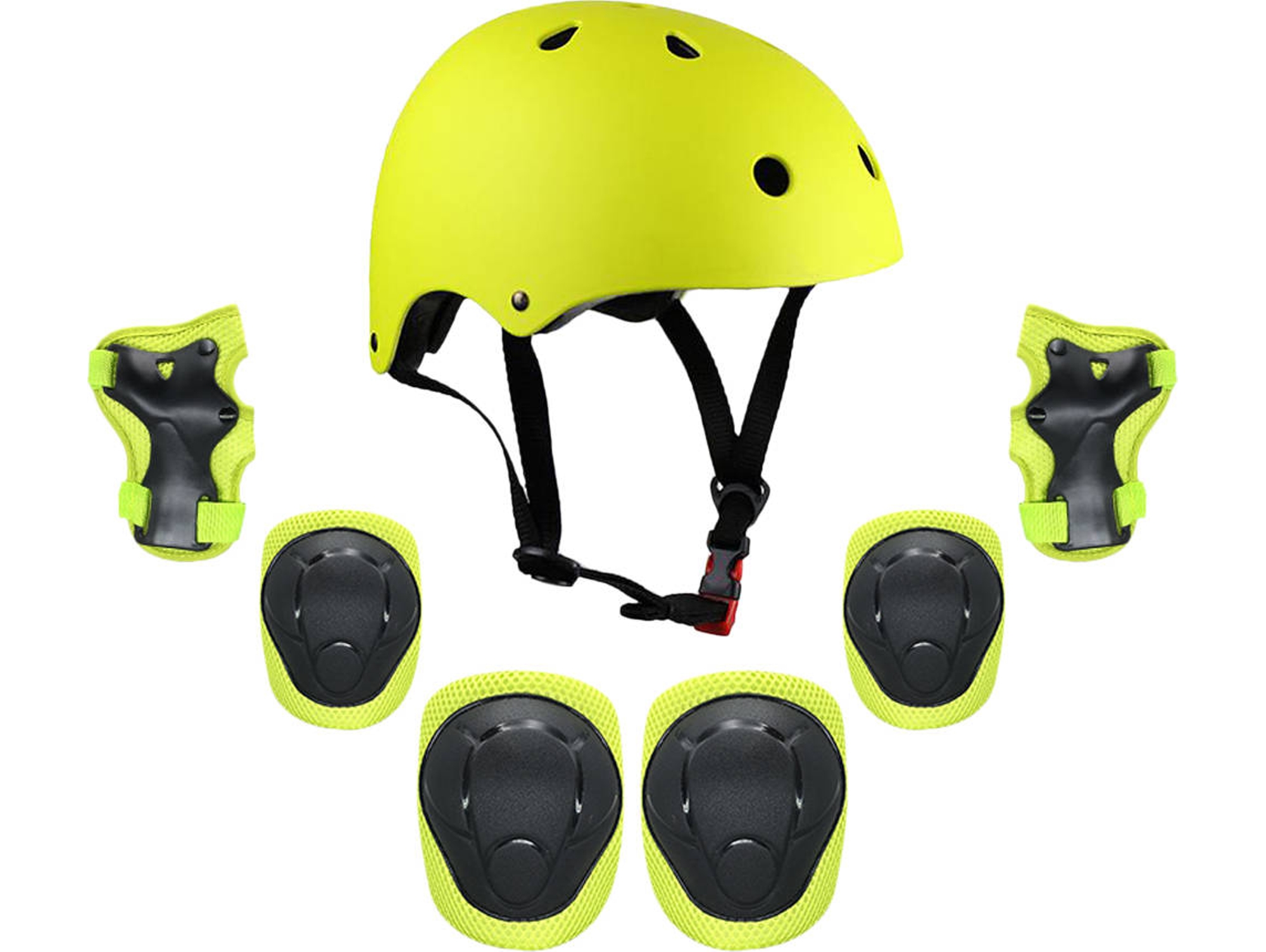 Kit de protección infantil casco amarillo