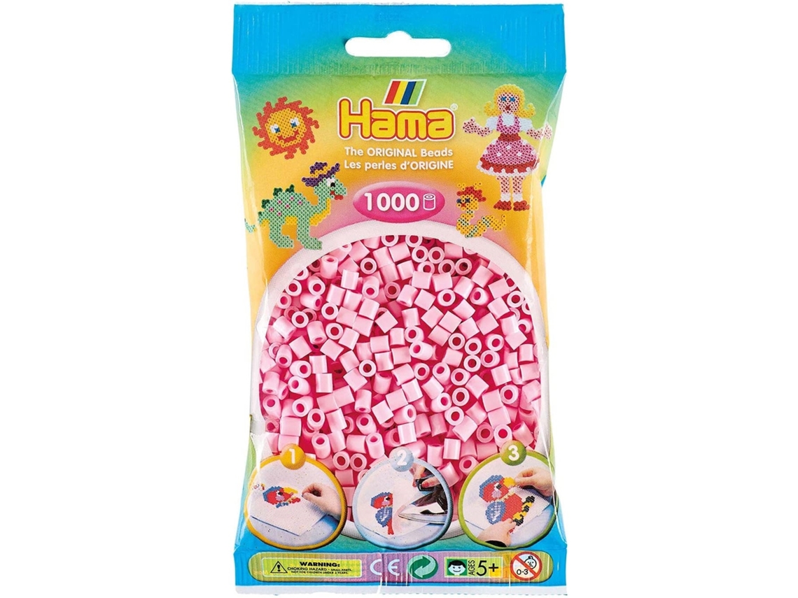 Juego de Mosaicos HAMA Set de Cuentas de Plastico midi soft pink (1000 Peças - Rosa)