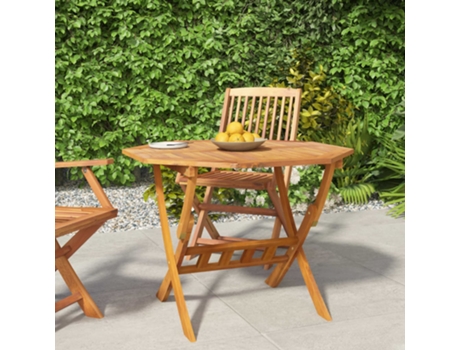 Mesa De Jardín VIDAXL Marrón Madera de acacia (90x75 )