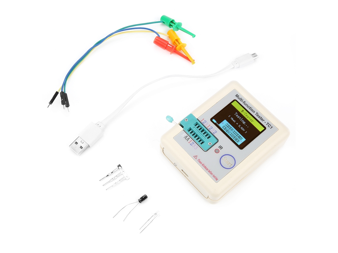 Testador De Transistores Lcd Diodo Triodo Capacitância Medidor Lcr T6 Esr Npn Pnp Mosfet