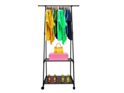 Perchero Burro Majestic NYANA Home 160x55x42 cm 3 baldas, 1 barra superior Negro