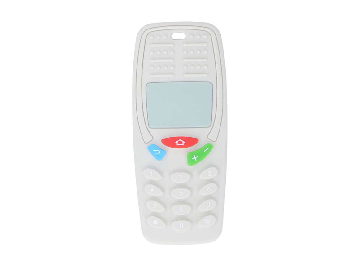 Juguete Para La Dentición Del Bebé Con Forma De Teléfono Móvil, De Silicona Suave, Bonito, Seguro, Color Blanco Leche.
