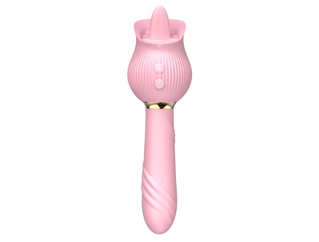 Rosa Vibrador Estiramiento Chupar Vibrador AV Varita Lengüeta Licker FPSP