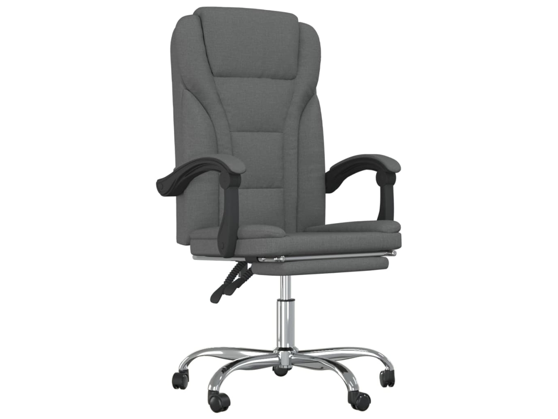Silla de oficina reclinable de tela gris oscuro exclusiva de Maison