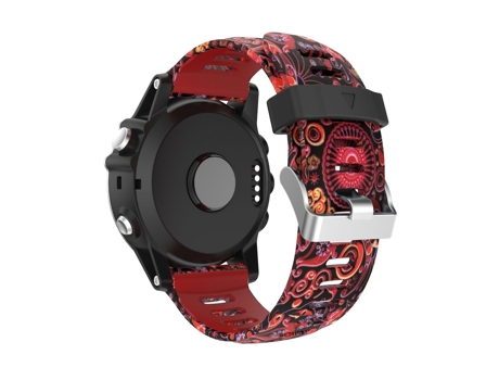 Correa Smartwatch para Garmin Instinct 2X Solar 26mm Silicona Estampada Camuflaje (Rojo + Camuflaje Medusa)