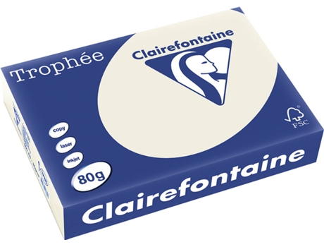 Papel CLAIREFONTAINE Copia, láser y chorro de tinta Trophée A4 80 gsm (500 Hojas - Gris)