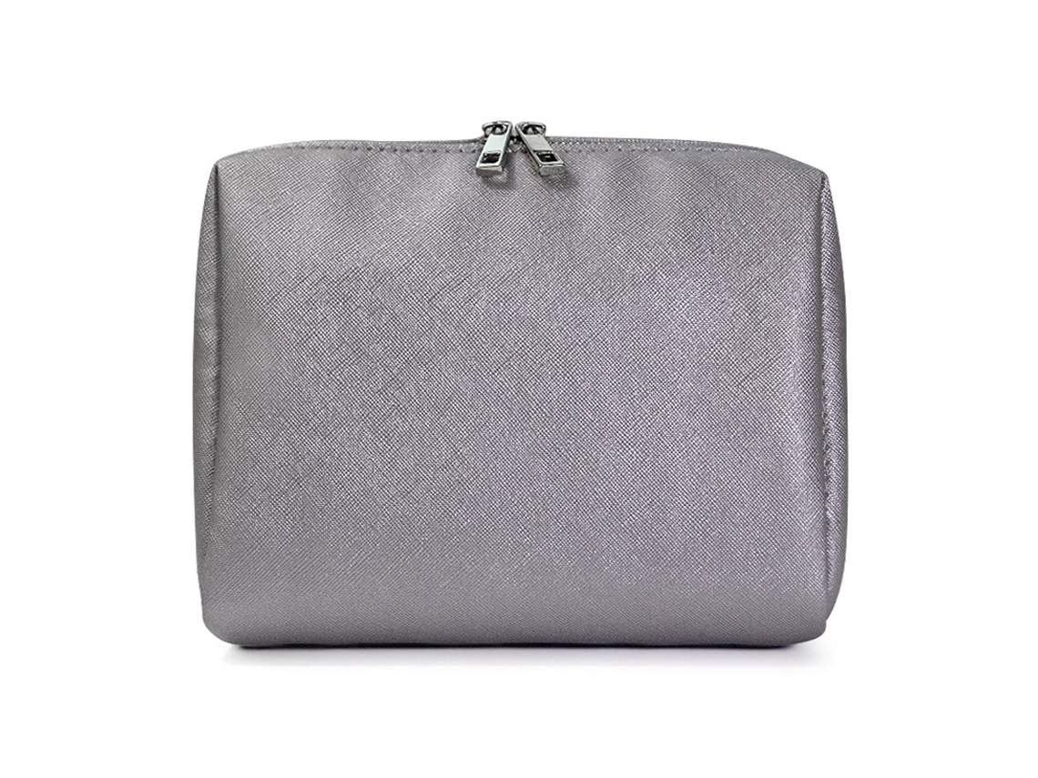 Bolsa de maquillaje de cuero grande con organizador de viaje con cremallera para mujer NEVEANCE