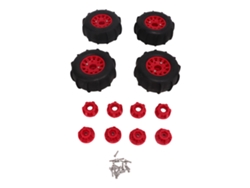 Ymsl 4 Piezas Llantas De Nieve Para Coche Rc Con Excelente Adherencia, Accesorios Rc Con Colligator 12mm 14mm 17mm Rojo Hxl