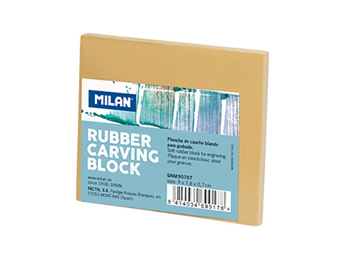 Placa Gravura Tamanho Pequeno Rubber Carvingr Block 9X7.8X0.7 Cm Transparentemilan