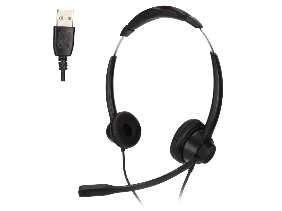 Auriculares Telefónicos Usb Con Cancelación De Ruido, Binaurales, Cable Y Micrófono Para Oficina