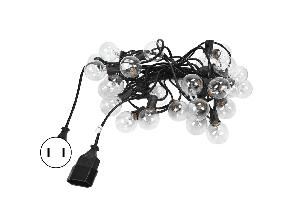 Guirnalda de luces LED G40 2026 de 7,65 m con 25 bombillas, resistente al agua, ideal para la decoración de jardines, céspedes, vallas y fiestas.