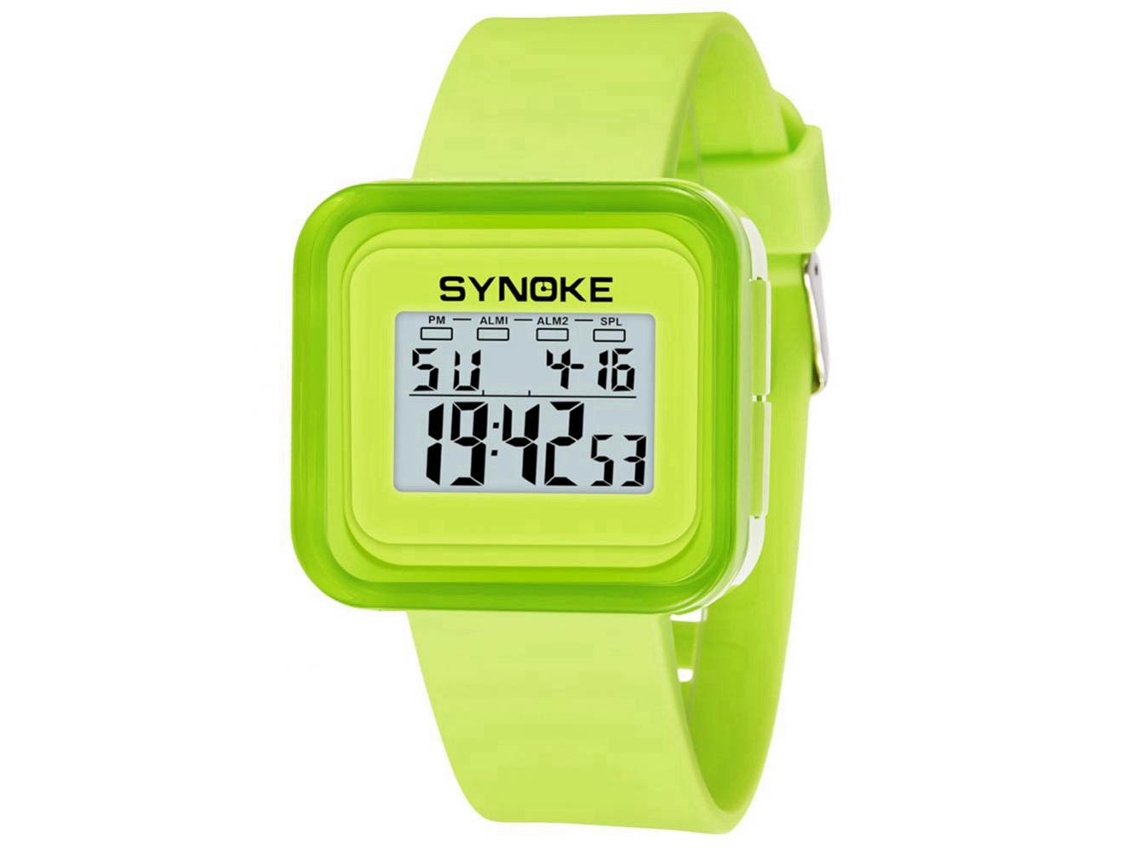 Reloj Deportivo Electrónico Juvenil Fashionable Synoke Color Verde Hierba