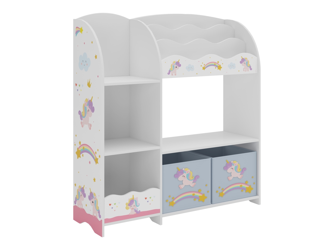 Estantería Infantil Lysekil 100x93x30 cm - Motivo de unicornio [EN.CASA]