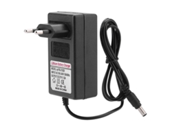 Cargador adaptador de corriente seguro de 21 V y 2 A para baterías de iones de litio.