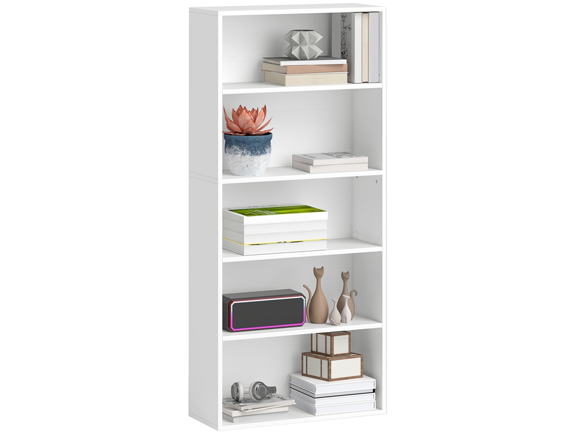 Estantería Ajustable De 3 Niveles Con Sistema Anticaída, 60x24x133,5 Cm, Color Blanco.