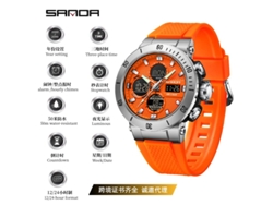 (bisel Naranja) Nuevo Reloj Digital Multifuncional De Moda Con Doble Pantalla Y Cronógrafo Para Deportes.