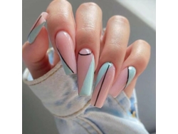 Uñas Postizas Artificiales Para Hacer Tú Misma, Estilo Ballet Largo Y Sencillo, Acabado Colorido, 24 Piezas/caja