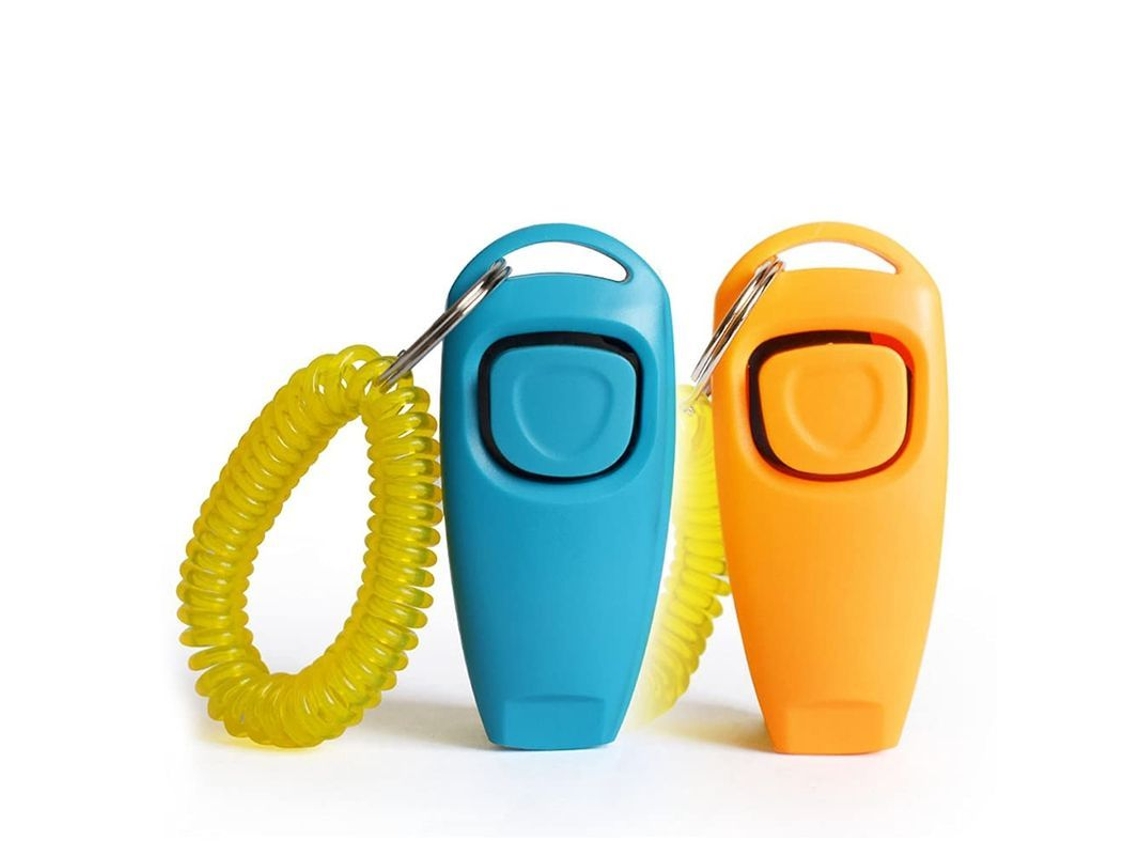 2026-2pcs Clicklist Y Silbato 2 En 1 Herramientas Entrenamiento Mascotas Con Correa Muñeca Y Llavero