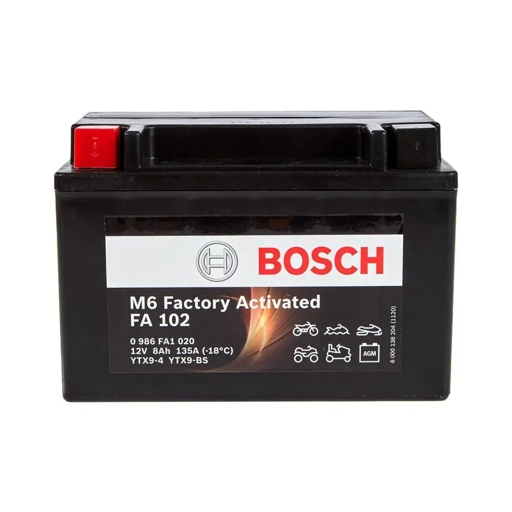 Batería de Moto BOSCH FA102 (YTX9-BS) 12V 8Ah 120A