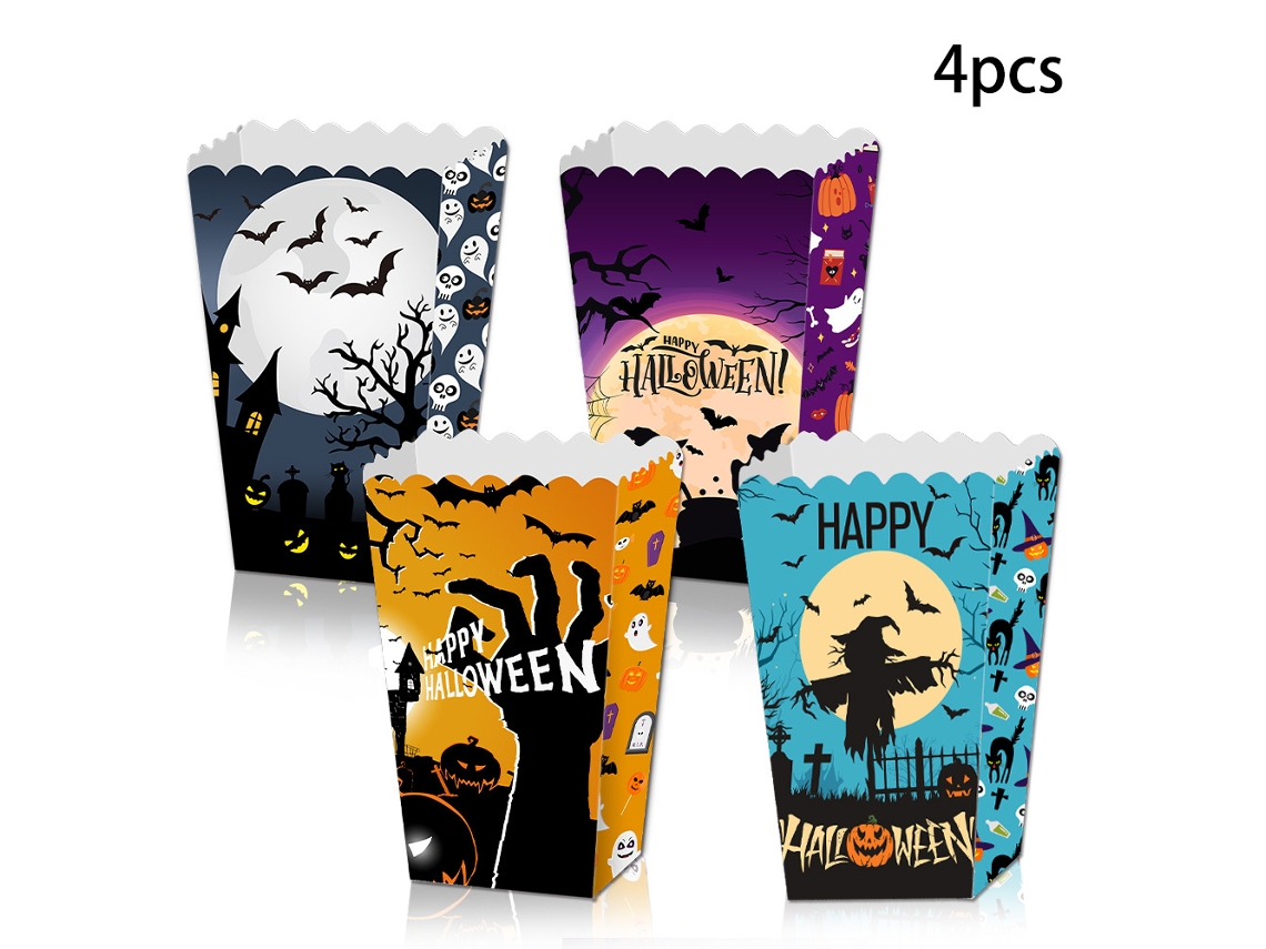 Caja de palomitas de maíz de papel con temática de Halloween con mano ensangrentada y horror, 12 piezas/juego, estilo 3, 3 juegos Chennnls