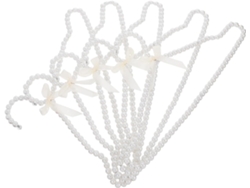 Juego 5 Perchas Plástico Blanco 40 Cuentas Decorativas Antideslizantes Vestidos Novia Camisas Adulto Elegante