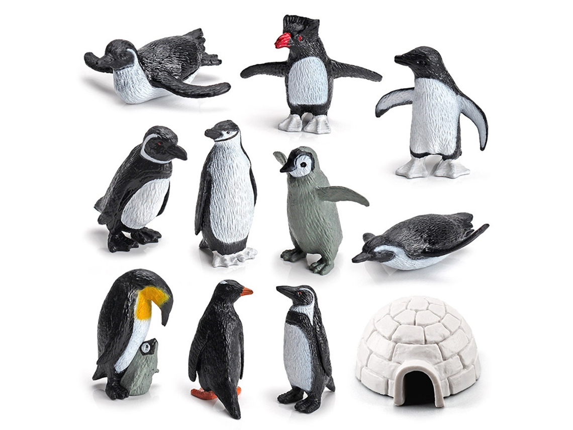 11 Figuras De Pingüinos Pvc, Adorables Simulación Animales Marinos, Juguetes Modelo, Adornos