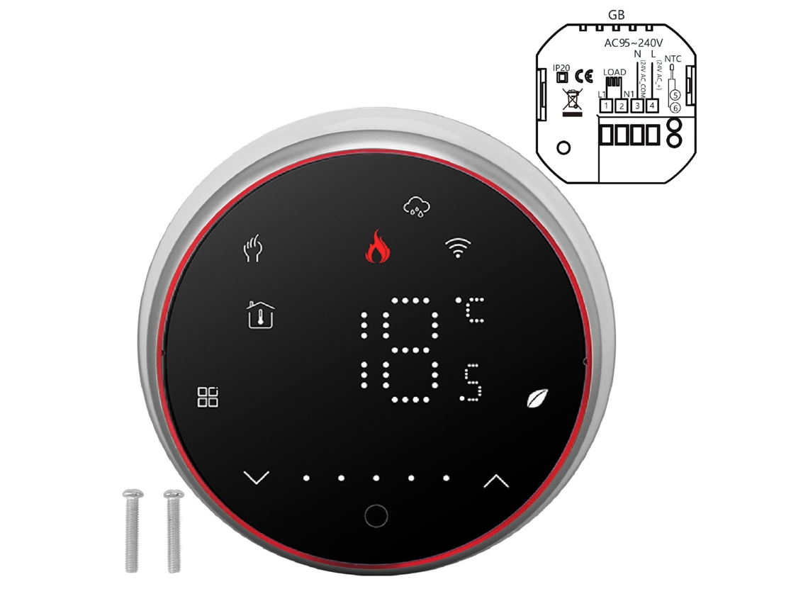 Termostato inteligente Wifi con pantalla táctil y control por aplicación (100-240 V)