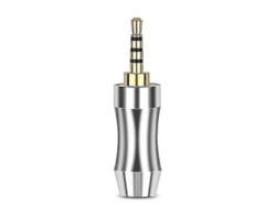 Conector Trrs De 2,5 Mm De 4 Polos, Chapado En Rodio Plateado, Para Cable De Auriculares De 6 Mm.