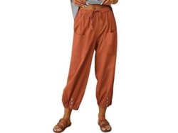 2026-pantalones Harem Lantern Mujer Verano Sueltos Lino Con Bolsillos Y Cintura Elástica Xxl Naranja