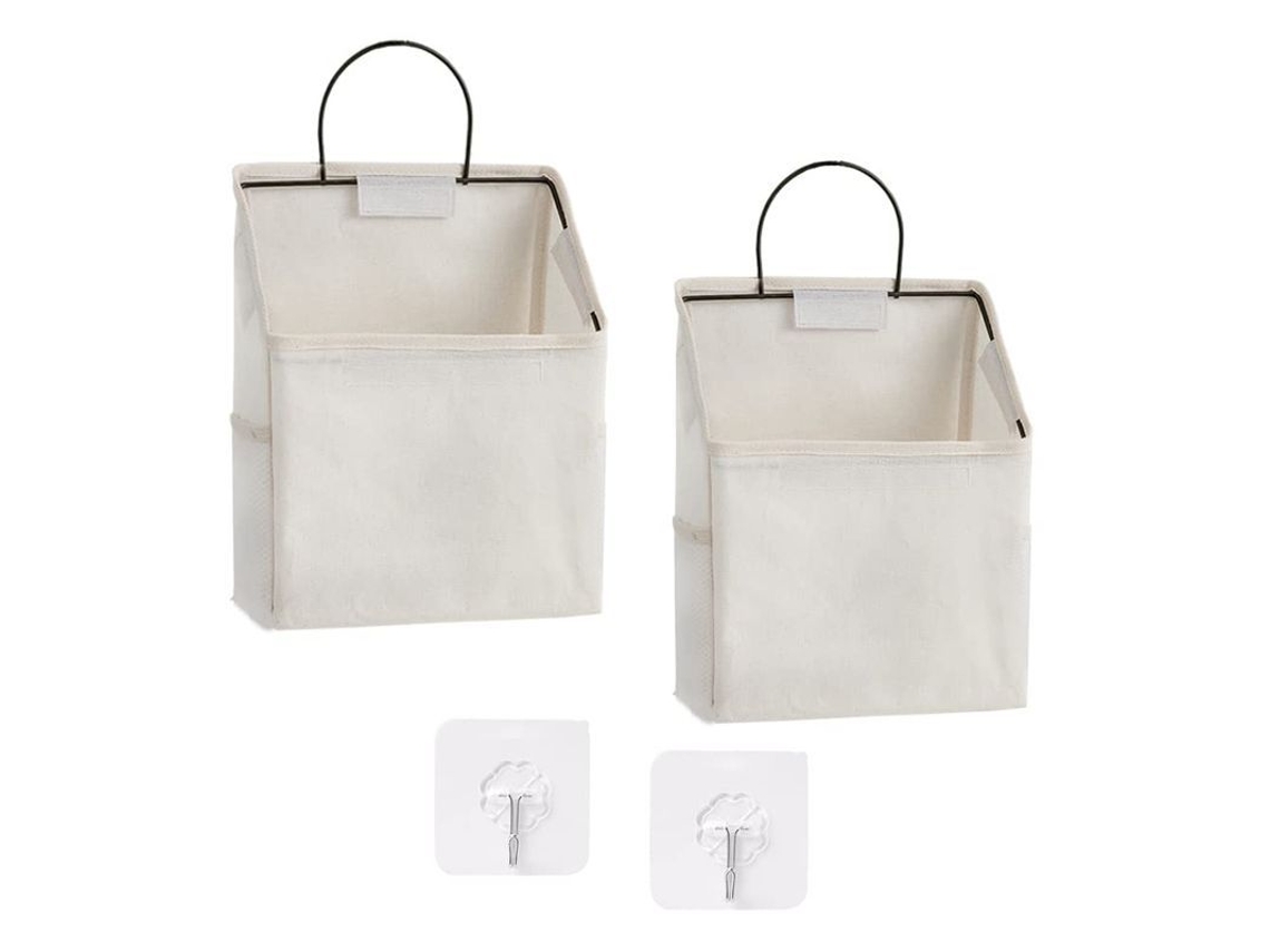 2026-linjou 2 Bolsas Organizadoras Colgantes Para Pared, Almacenamiento Colgante Para Armario (blanco)