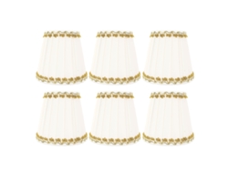 Rebe-6pcs Abat-jour En Tissu Plissé Décoratif Clip-on Pour Lampes De Table/mur, Remplacement Pour Maison Hôtel