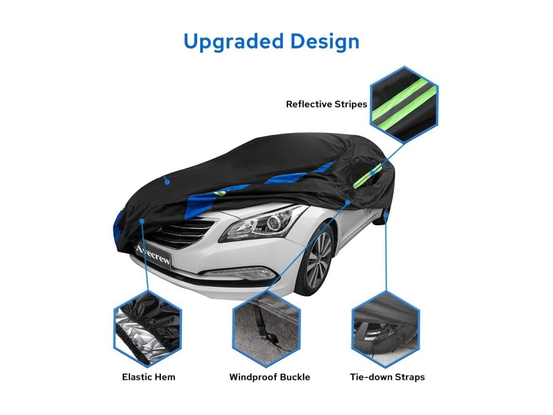 Funda Para Coche Lona Impermeable Con Bandas Reflectantes Funda Protectora (yxl) Cuich