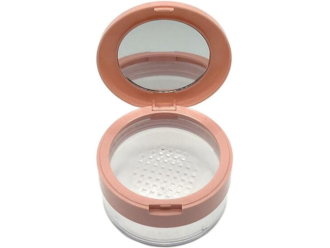 Base De Maquillaje En Polvo Suelto Portátil De 20 G/0,7 Oz En Plástico Abs Con Borla Para Maquillaje Y Viajes - Rosa