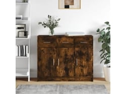 Aparador Madera De Ingeniería Roble Ahumado 91x28x75 Cm