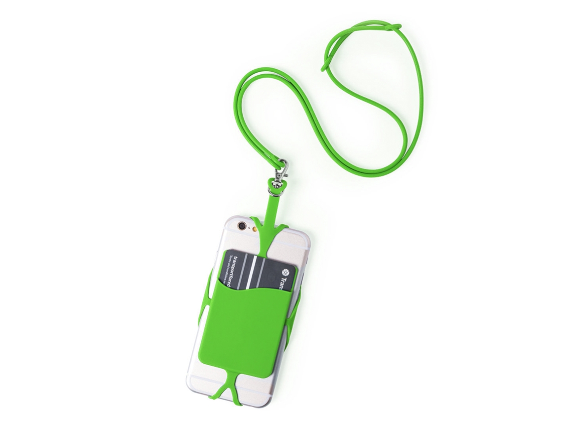 Lanyard De Silicona Veltux Para Smartphone, Con Tarjetero Y Mosquetón.
