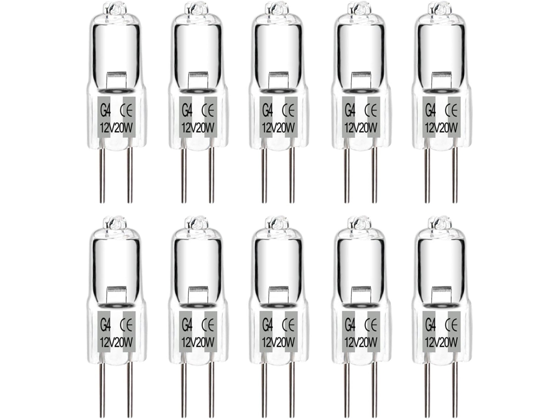 Bombilla Halógena G4 12v 20w Blanco Cálido Regulable, Cápsula Halógena G4 Para Campana Extractora, Lámpara De Araña, Sala De Estar, Paquete De 10