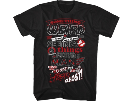 Camiseta Unisexo DEEPSTONE Lyrics Ghostbusters Negro (L)